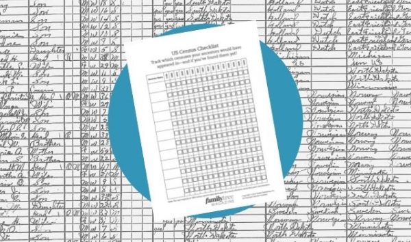Census Checklist Form for Genealogy