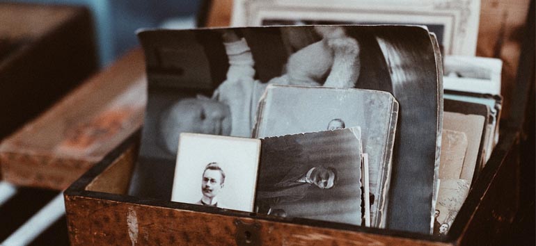 Box of old family photos.