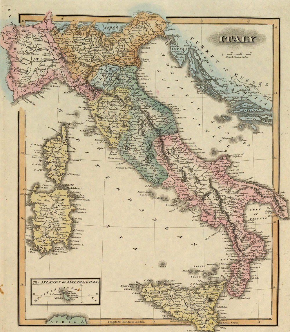 A Historical Map of Italy