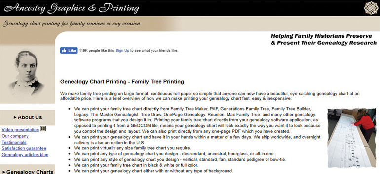 Family Tree Genealogy Chart Printing