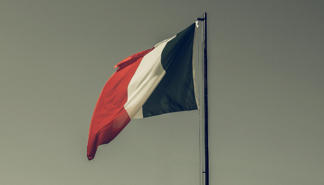 Italian flag with a vintage filter.