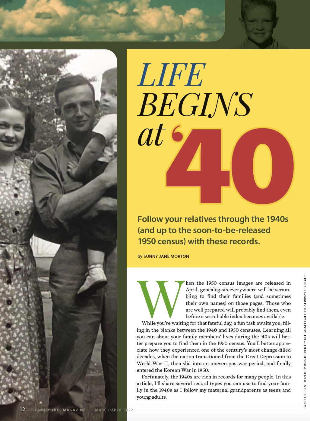 sample page that reads "Life Begins at '40"