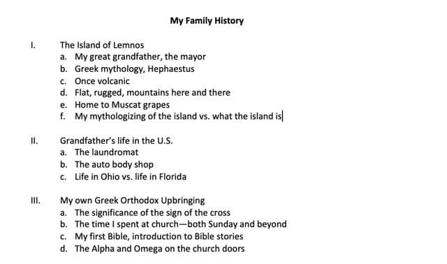 family tree essay template