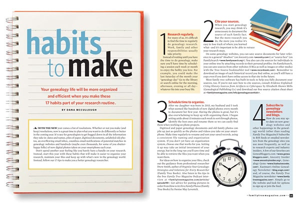 habits to make - 2 page spread