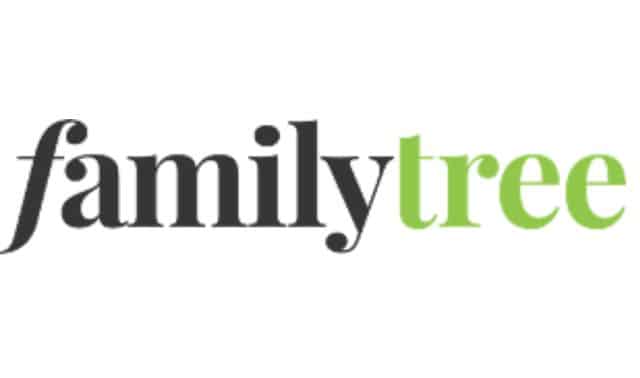 The logo displays the words "family" in black and "tree" in green, written in a clean, serif font on a white background.